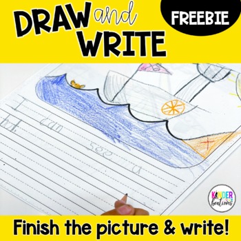 Preview of FREE Draw and Write | Finish the Picture Writing Pages