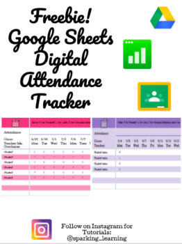 Preview of FREEBIE!! Google Sheets/Excel Attendance Tracker-LINK IN DESCRIPTION FOR PRODUCT