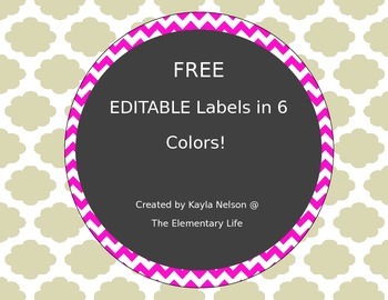 Preview of FREE EDITABLE Chevron Labels
