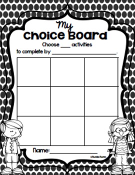 FREE EDITABLE Choice Boards {4 Formats } TPT
