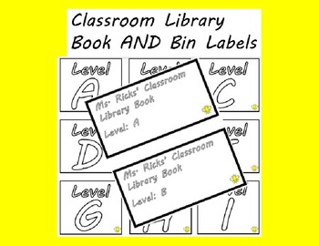Preview of FREE EDITABLE Classroom Library Labels FOR BINS AND BOOKS