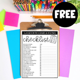 FREE & EDITABLE Classroom Setup and Routines & Procedures 