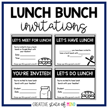 Preview of Editable Lunch Bunch Invitations