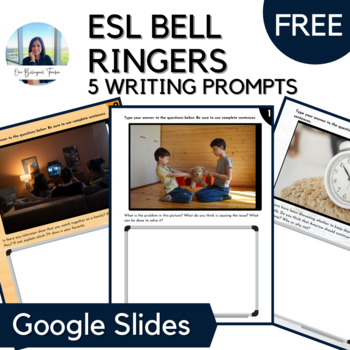 Preview of FREE ESL Bell Ringers | Journal Prompts with Pictures