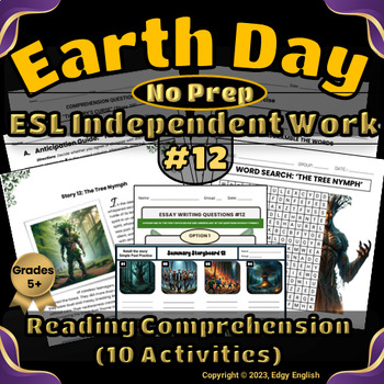 Preview of Earth Day | ESL Independent Work & No Prep Sub Plan | Reading Comprehension #12