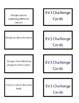 Preview of FREE EV3 Challenge Cards for Makerspace