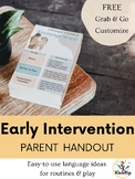 FREE Early Intervention Parent Handout-Early Language Stra