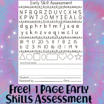 Preview of FREE Early Skills Quick Assessment Sheet