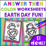 Earth Day Worksheets 2-Digit Addition and Subtraction Colo
