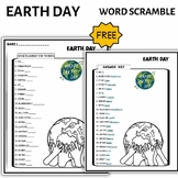 FREE Earth Day Activity Word scramble Puzzle