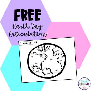 Preview of FREE Earth Day Articulation for Speech Therapy