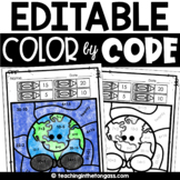 Free Earth Day Coloring Page Editable Color by Code