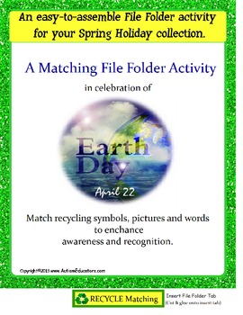 Preview of FREE Earth Day File Folder Activity for Autism and Special Education