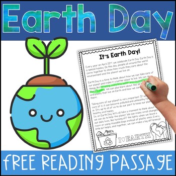 Preview of FREE Earth Day Reading Passage and Comprehension Questions