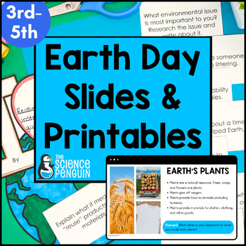 Preview of Earth Day Activities | Writing, Craft, Slides, & Worksheets | 3rd 4th 5th Grade