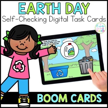 Preview of FREE Earth Day Sorting Digital Task Cards | Boom Cards™ | Distance Learning
