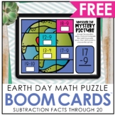 FREE Earth Day Subtraction to 20 Boom Cards | Earth Day Ma