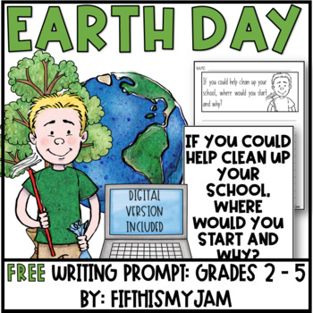 Preview of FREE Earth Day Writing Prompt | Digital Included