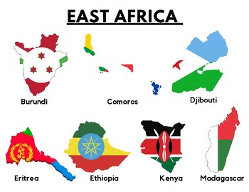 Preview of FREE- East Africa Flag and Map bundle | Geography | Africa | Research