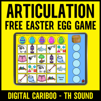 Preview of Free Easter Articulation Cariboo Game - TH All Positions