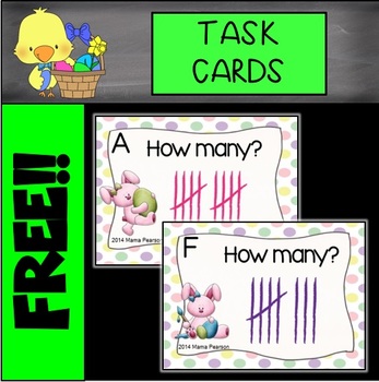 Preview of FREE Easter BUNNY Tally Marks Task Cards