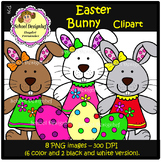 Easter Bunny - Easter eggs - Clip Art (School Designhcf)