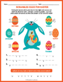 FREE Easter Bunny & Eggs  Word Scramble Puzzle Worksheet Activity