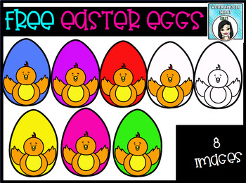 Preview of FREE Easter Spring Chicken Eggs Clip Art Set