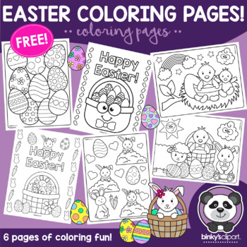 Preview of FREE Easter (Spring) Coloring Pages by Binky's Clipart