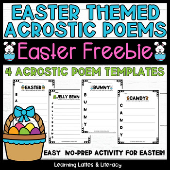 Preview of FREE Easter Spring Writing Poetry Acrostic Poem Templates No Prep Activity