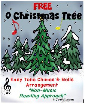 Preview of FREE Easy Chimes & Bells  Arrangement  O CHRISTMAS TREE