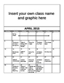 FREE Editable April Lesson Overview Calendar (Montessori, 