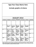 FREE Editable August Lesson Overview Calendar (Montessori,