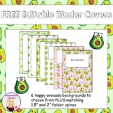 FREE Editable Binder Covers - Happy Avocado