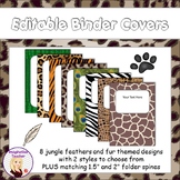 Editable Binder Covers - Jungle Feathers and Fur