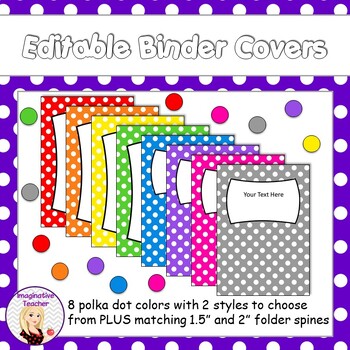 Preview of Editable Binder Covers - Polka Dots