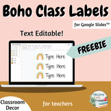 FREE Editable Boho Classroom Labels