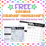 Editable Calendar Newsletters 2022-2023