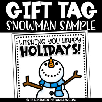 Preview of Free Editable Christmas Gift Tag Teacher Family Student