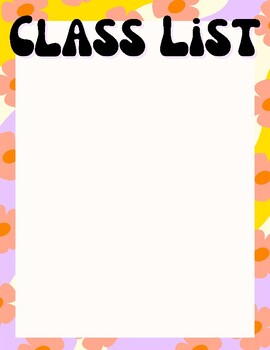 Preview of FREE Editable Class List and Class Schedule Templates Groovy/Retro Themed
