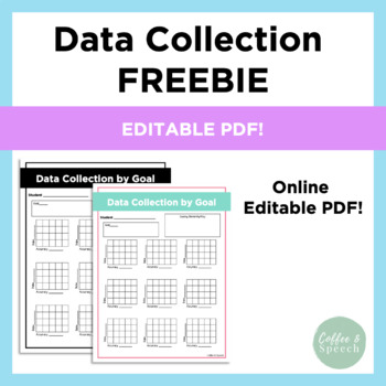 Preview of FREE Editable Data Collection Sheet | by Goal