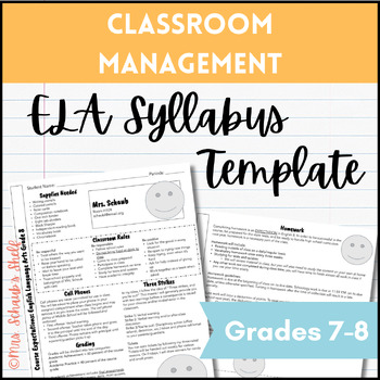 Preview of FREE - Editable ELA Class Syllabus Template - ELA Course Expectations Template
