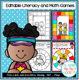 FREE Editable Math and Literacy Games and Game Boards