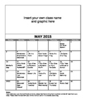 FREE Editable May Lesson Overview Calendar (Montessori, Ea