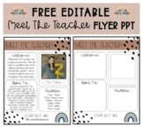 FREE Editable Meet The Teacher | BOHO Rainbow