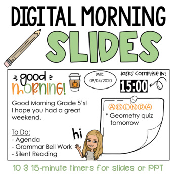 Preview of FREE Editable Morning Slides with Timers | Google Slides & PPT | Fall Sampler