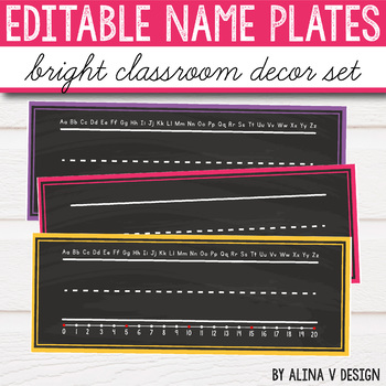 Name Plates (Editable) FREEBIE by The Teacher Gene