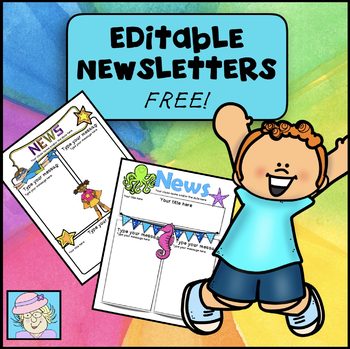 Preview of Newsletter Template EDITABLE Superhero and Ocean FREE