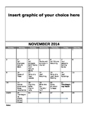 FREE Editable November Lesson Overview Calendar (Montessor