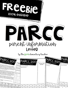 Preview of FREE Editable PARCC Parent Information Letter